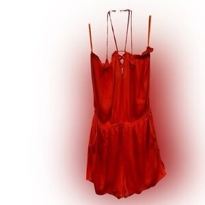 Vibrant Orange Strappy Romper